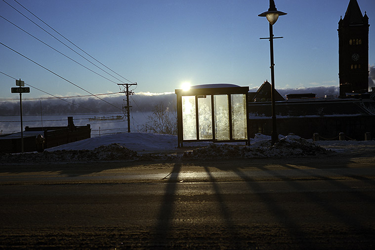 An Empty Bus Stop