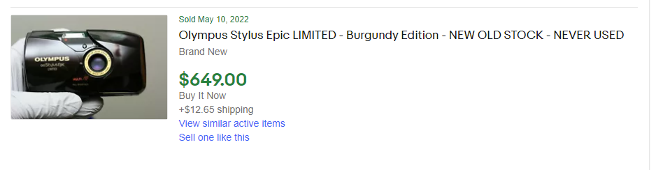 Olympus Stylus Epic, 2022