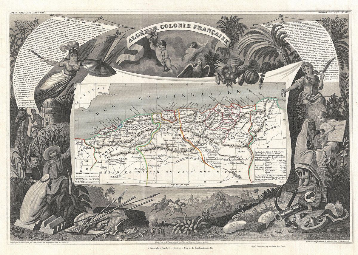 Levasseur Map of Algeria - 1852
