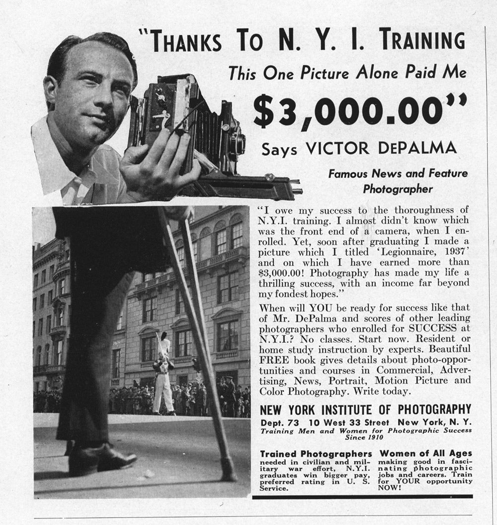 New York Institute Of Photography Ad 1943