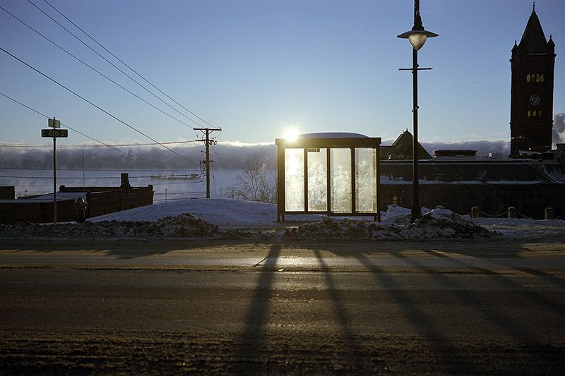 An Empty Bus Stop