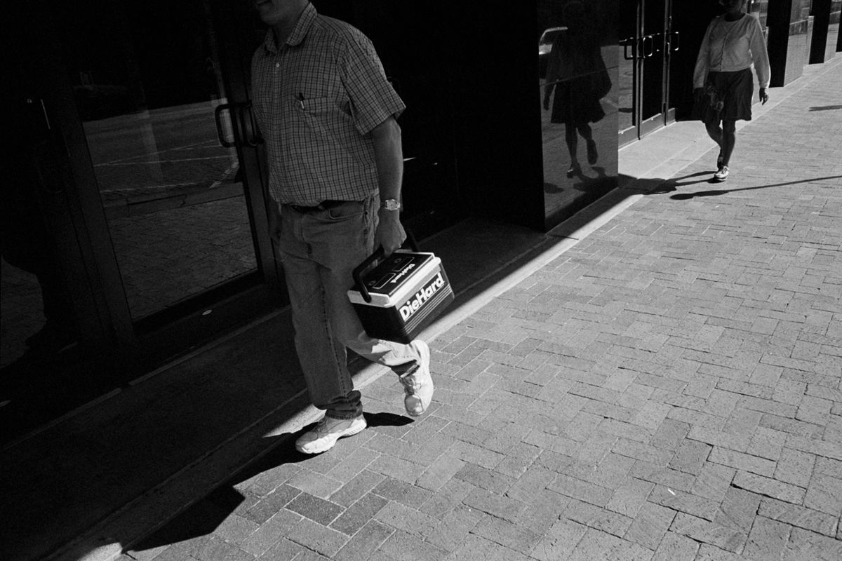 Man with a Die Hard cooler