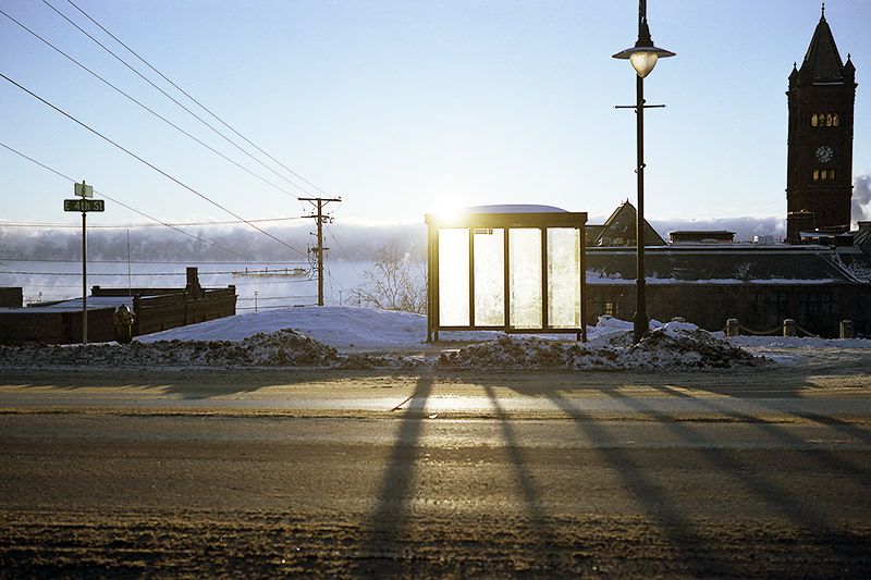 An Empty Bus Stop
