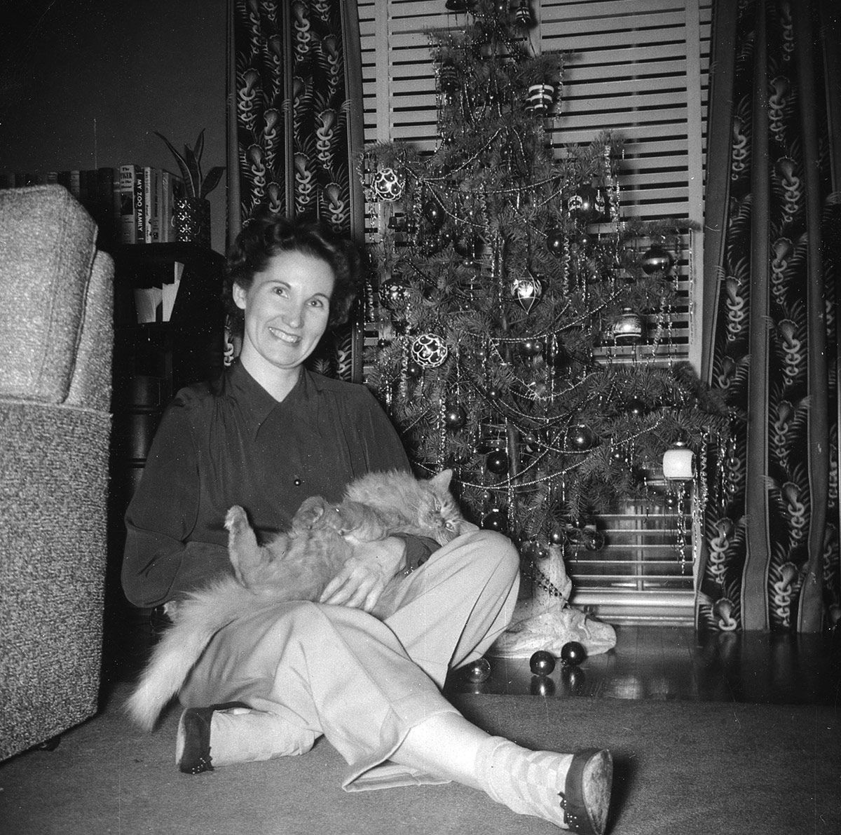 Woman with cat, 1955
