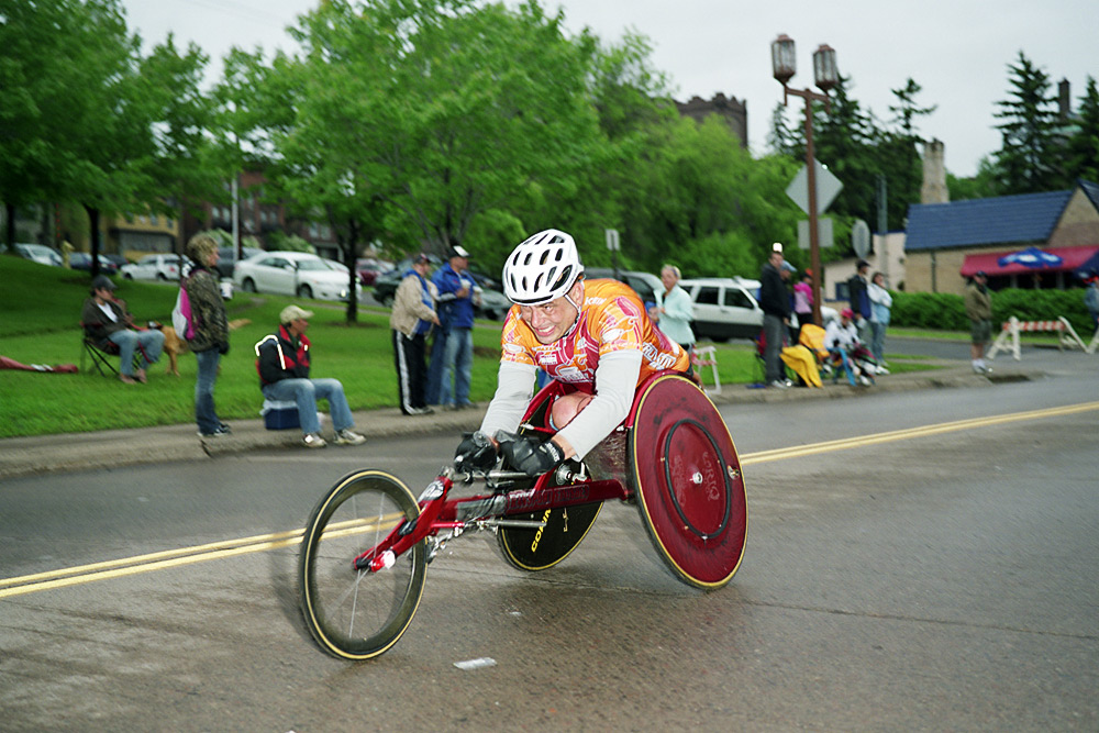The Man With The Red Wheelchair